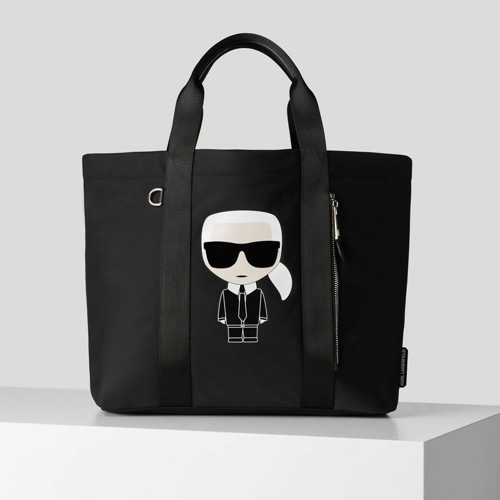 Karl Lagerfeld Tote Bags 2024 - Womens K/Ikonik Recycled Nylon Black